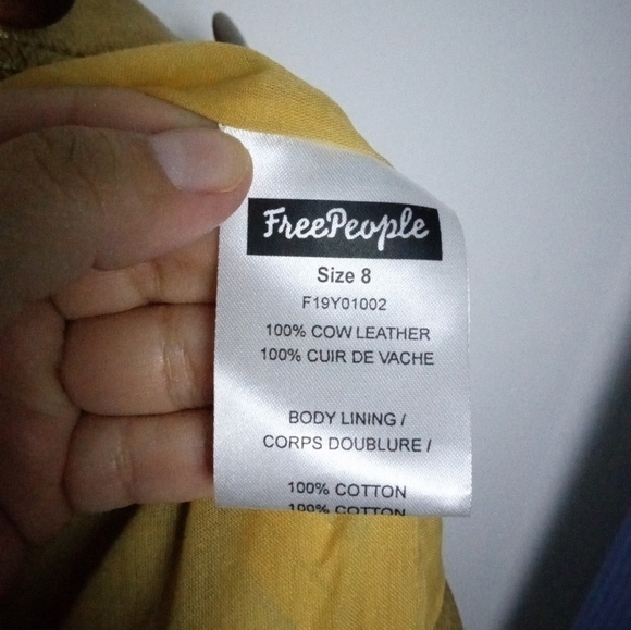 NWT Free People Gold Metallic 100% Leather Button Front Mini Dress size 8 - Picture 4 of 10